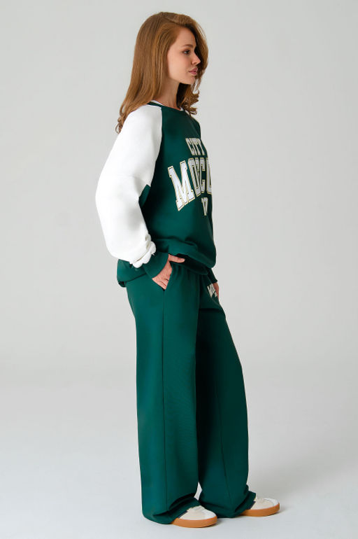 Арт. 2-541 Костюм женский с брюками 44-50 (4 шт) Цвет:изумруд,белый - Калинка фото 10