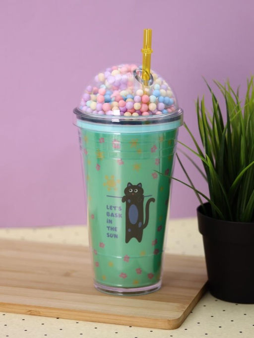 Тамблер iLikeGift "Kitty sun", green (450 мл)