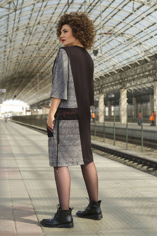 Платье Avanti 1618 серый/черный - Mira fashion фото 338