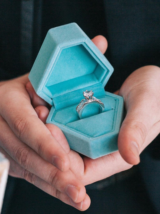 Футляр под серьги, кольцо Кристалл, бархатный, 6.5?6 см, голубой