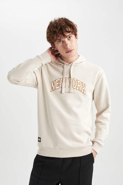 Толстовка обычного кроя с капюшоном и принтом - Defacto фото 5