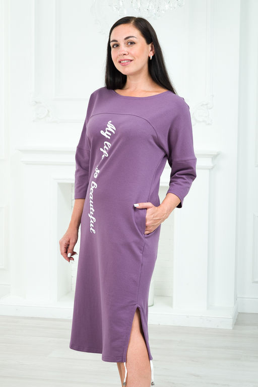 Платье женское из футера My life черничный