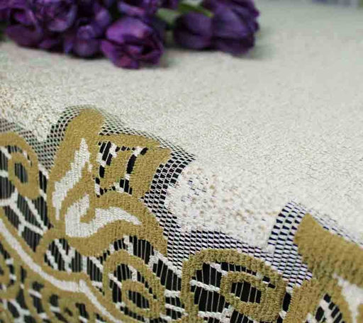 Скатерть арт. 202811/120/4, КОЛОКОЛЬЧИКИ, овальная, 120 см х 160 см, цвет ванильно-оливковый - Firanka фото 3