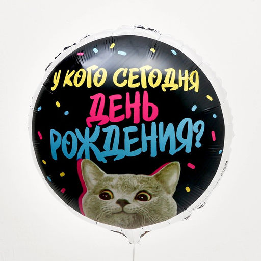 Цена за 2 шт. Воздушный шар фольгированный 18" «У кого др» круг, с подложкой