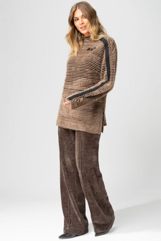 Брюки LAIKONY 693-2 капучино+ кант  фото 8