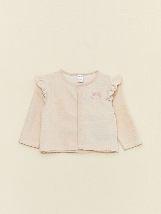 Bisiklet Yaka Uzun Kollu Nak?? Detayl? K?z Bebek H?rka ve Pantolon 2li Tak?m - Waikiki фото 2