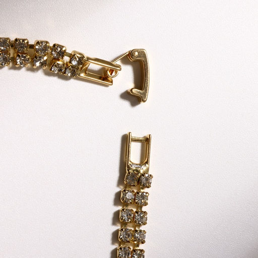 Цена за 2 шт. Браслет со стразами «Сияй» 2 ряда, цвет белый в золоте, 18см