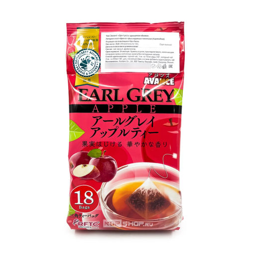 Чай чёрный c ароматом яблока в пирамидках Эрл Грей Avance, Япония, 28,8 г (18 пакетиков по 1,6 г) Акция