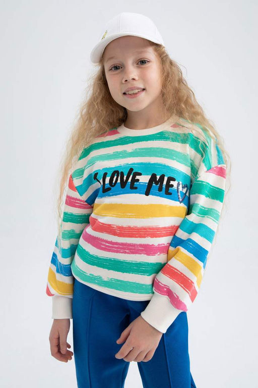 Толстовка с принтом для девочек - Defacto фото 7