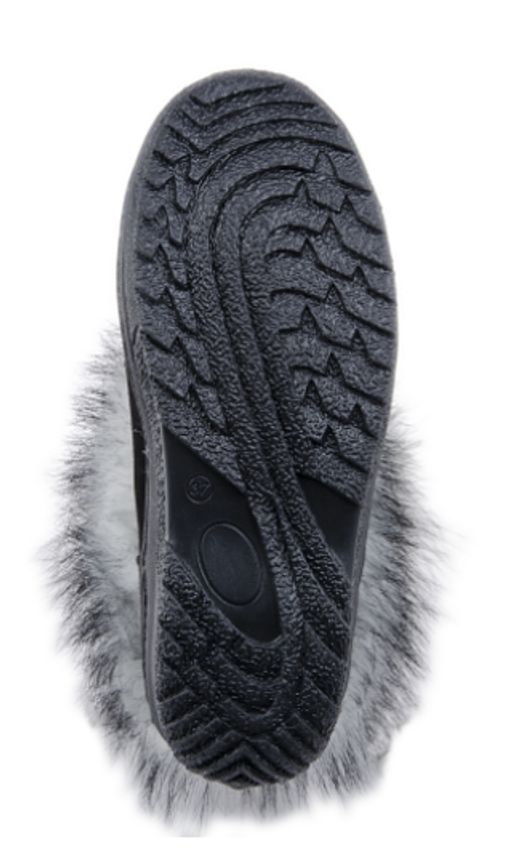 Унты женские на литой подошве. Черные. Мех песец - Roshva фото 11