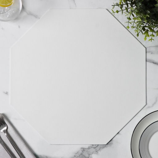 Цена за 6 шт. Салфетка сервировочная на стол «Тэм», d=38 см, восьмиугольник, белая