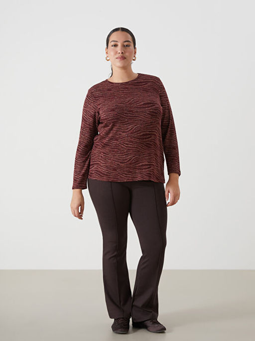 Bisiklet Yaka Desenli Kad?n Bluz