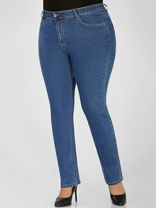 Джинсы больших размеров женские без потёртостей