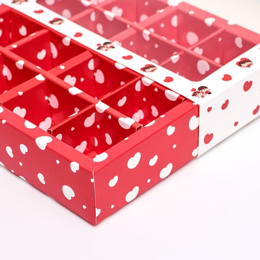 Цена за 5 шт. Коробка под 16 конфет, Love 17,7 х 17,7 х 3,8 см - UPAK LAND фото 6