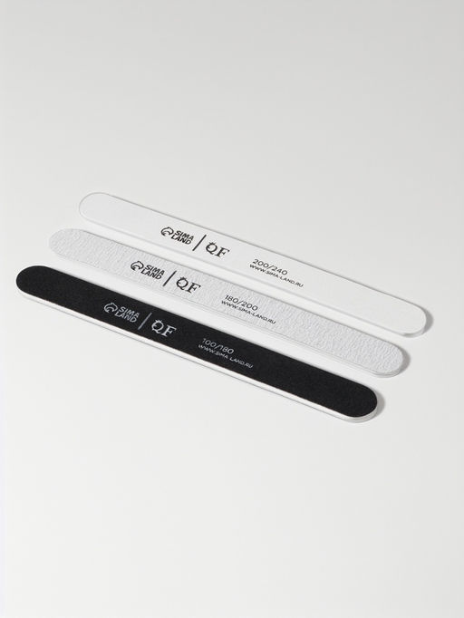 Цена за 2 шт. Набор пилок для ногтей, прямых, 100/180, 180/200, 200/240 грит, 18 см, 3 шт.