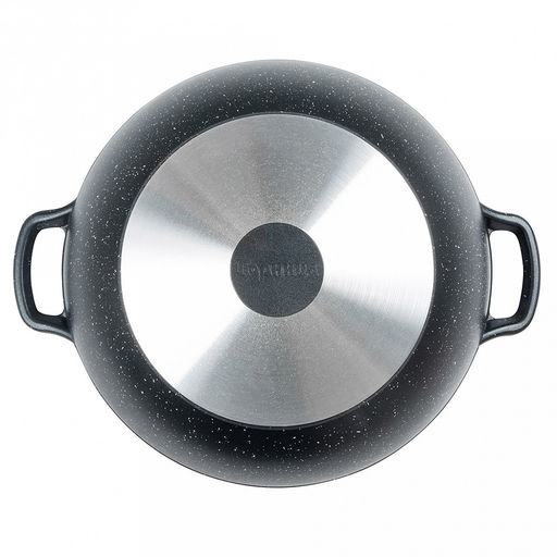 Казан с антипригарным покрытием 6л, д28см "Гранит", h15см, s0,4см, литые ручки, стеклянная крышка с пароотводом, подарочная упаковка (Россия)