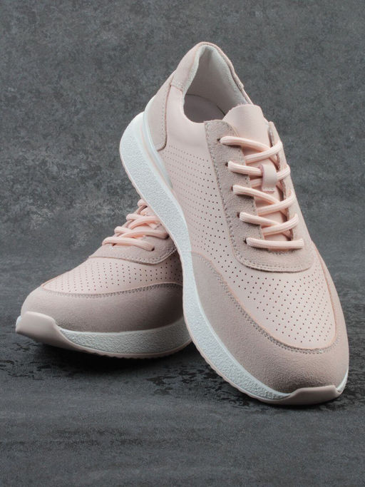 03-YH316-2 PINK Кроссовки женские (натуральная кожа)