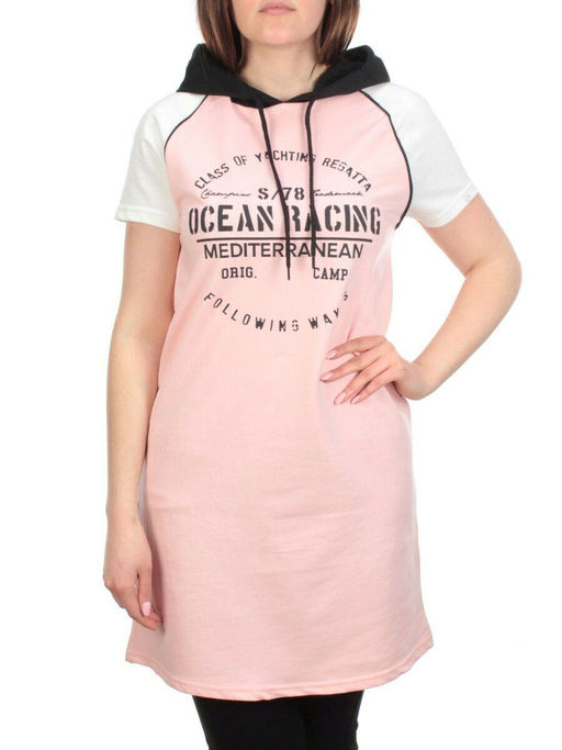 11794 PINK Туника спортивная женская (100% хлопок) - Фабричный китай фото 2
