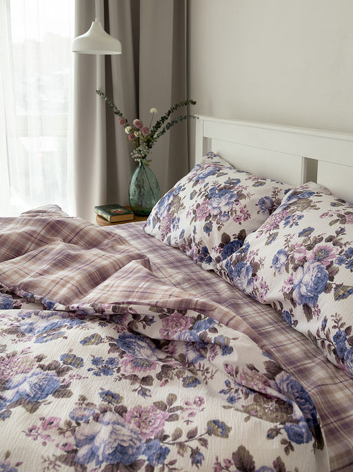 Комплект постельного белья 1,5-спальный фиолетовый бязь