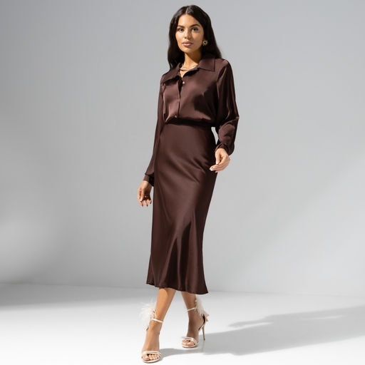 Юбка из шелка Сияю от удовольствия (brown) - Charutti фото 7