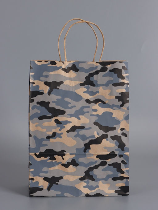 Пакеты подарочные крафт «23 Февраля», камуфляж, 24×10.5×32 см, набор 4 шт.