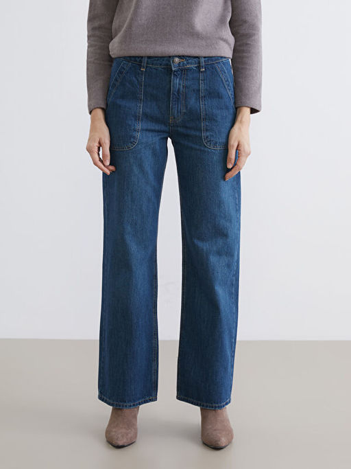 Wideleg Kad?n Jean Pantolon