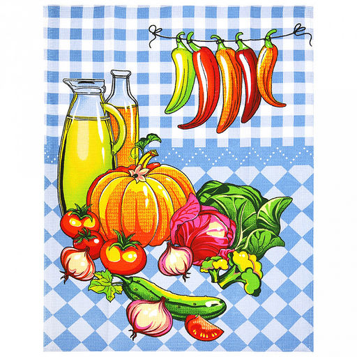 Полотенце вафельное 48х62см "Урожай", 171г/м2, хлопок 100%, комплект 3шт, "Домашняя мода" (Россия)