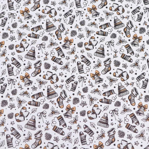 Цена за 10 шт. Бумага упаковочная новогодняя глянцевая, двусторонняя «Новогоднее настроение», 50×70 см