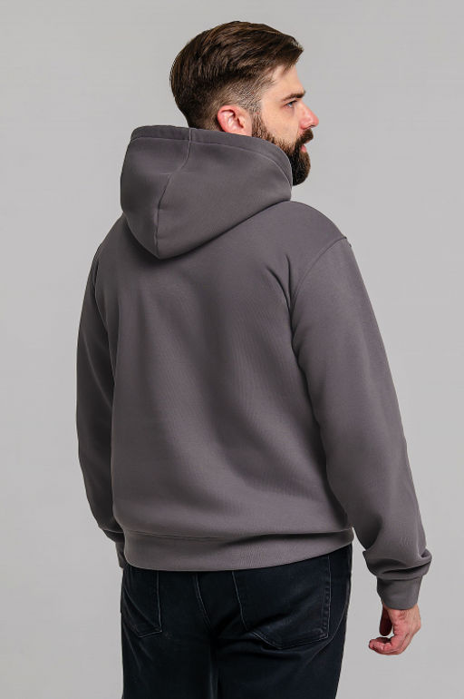 Арт. 69303 Толстовка мужская с начесом 48-58 (6 шт) Цвет:серый
