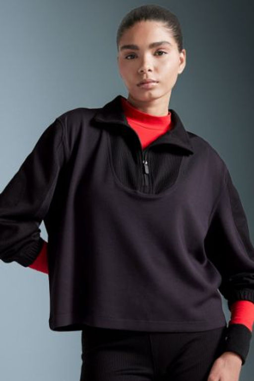DeFactoFit Oversize Genis Kal?p Dik Yaka Modal Sporcu Sweatshirt