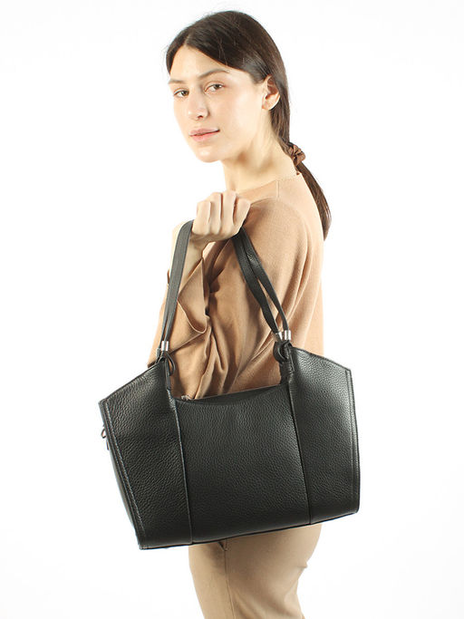 LACCOMA сумка C1070-черный натуральная кожа полиэстер