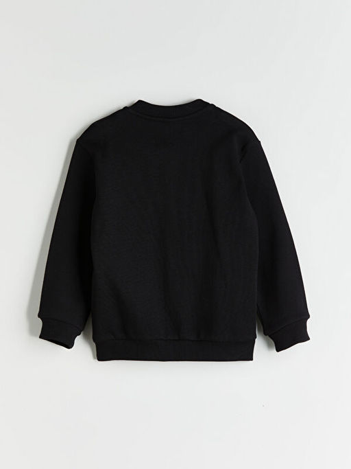 Kolej Yaka Uzun Kollu Basic Erkek ?ocuk Fermuarl? Sweatshirt