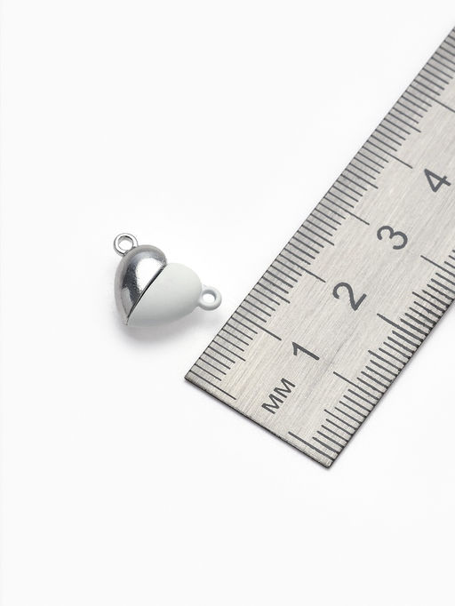 Цена за 2 шт. Замок магнитный Сердечко (набор 2 шт.), серебристо-белый