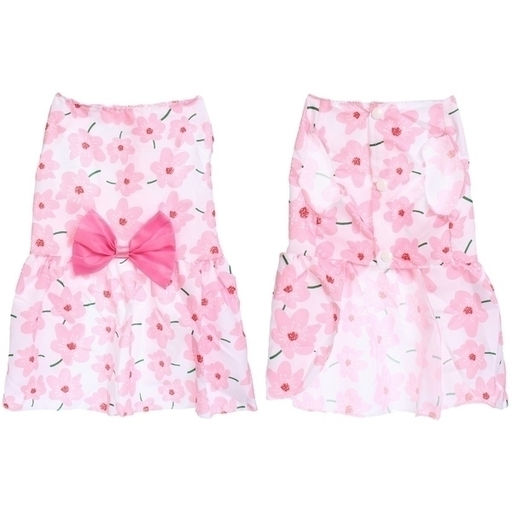 Цена за 2 шт. Платье для кошек и собак мелких пород "Бонита на прогулке", ромашки розовые, размер ХL, длина спинки 32-34см