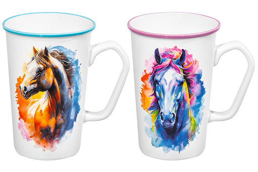 Набор 2 кружек 420 мл 12,5*8,8*13 см Лошади, фарфор - Elan gallery фото 11