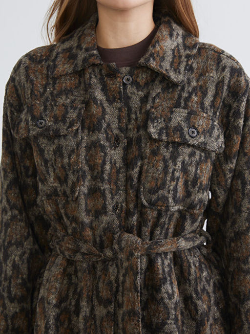 Desenli Kad?n Ka?e G?mlek Ceket