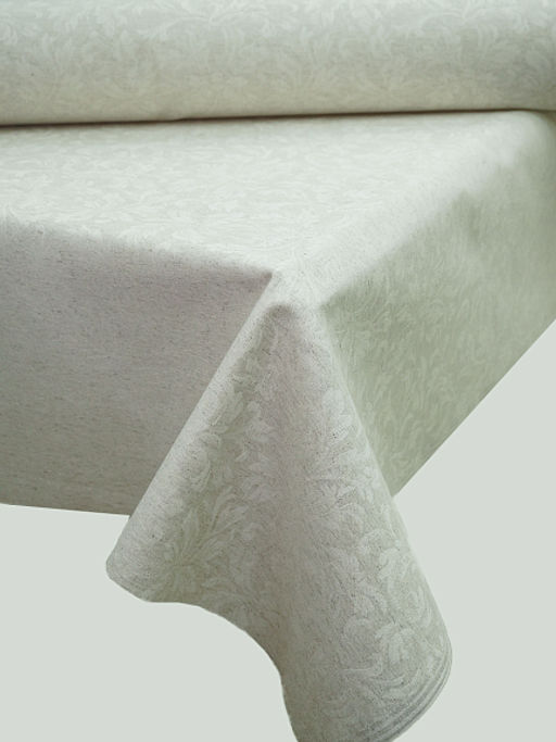 Полульняной жаккард Перепев цв.св.бежево-серый, ш.1.6м, лен-50%, хлопок-50%, 210гр/м.кв - Купава фото 7