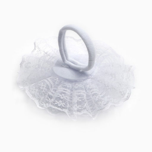 Бант для волос на резинке школьный, белый, 10.5 см, Принцессы