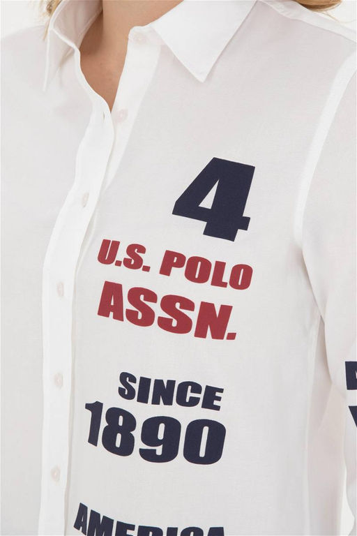 U. S. Polo Assn / Женская белая рубашка с длинным рукавом - U.s. polo assn фото 7