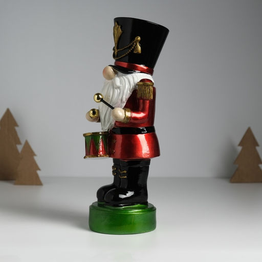 Фигурка полистоун Щелкунчик-гусар в красном мундире, с барабаном, 11?9.5?26.5 см