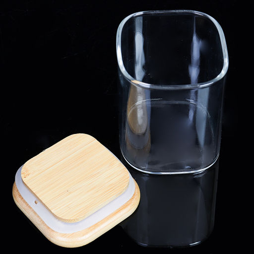 Банка квадратная бамбуковая крышка 200 мл диаметр 60/08 см / LCSC2106 /уп 200/ - Галеонтрейд фото 6