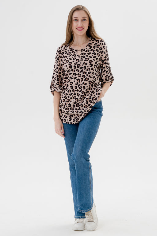 Туника женская из кулирки Полина леопард - Амадэль фото 2