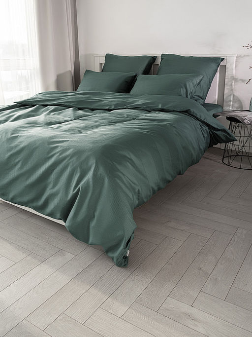 Пододеяльник сатин-страйп 175x210 зеленый сатин