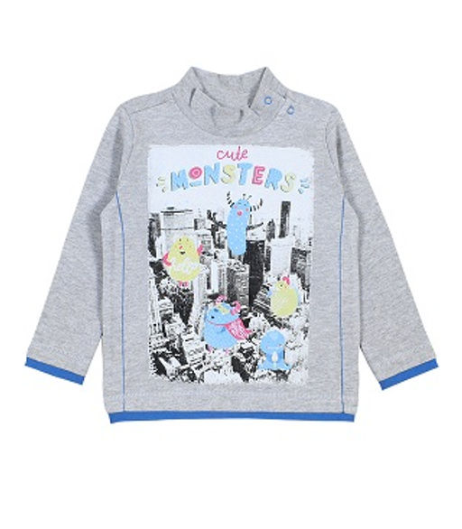 CRB wear/CWB 61963 Водолазка для мальчика, серый меланж/Ex.Cherubino  фото 3