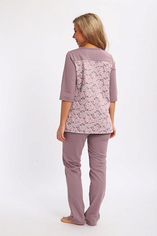 Пижама с брюками футер с начёсом (01059, кофе)