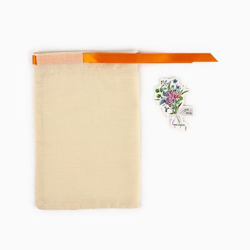 Цена за 5 шт. Мешочек подарочный из хлопка С любовью для тебя, цветы, 16 х 24 см +/- 1.5 см - Дарите счастье фото 5