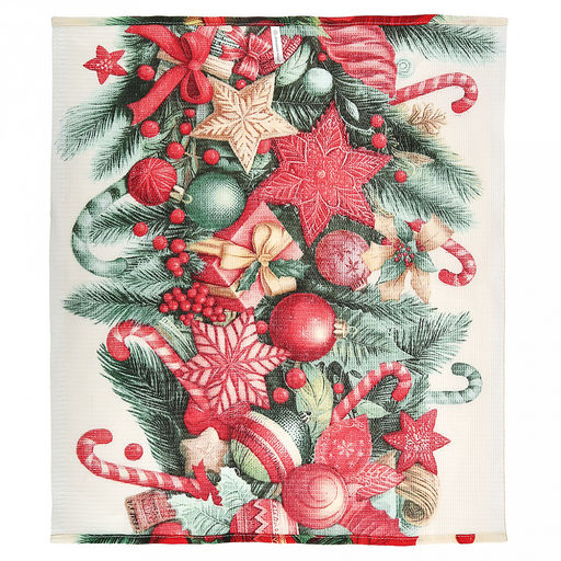 Салфетка хозяйственная 50х60см "Рождественские сладости", вафельное полотно, хлопок 100%, плотность 245г/м2, без упаковки, "Домашняя мода" (Россия)