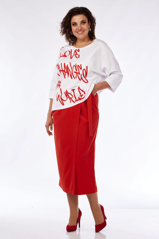 Костюм Michel Chic 1348 белый, красный  фото 2