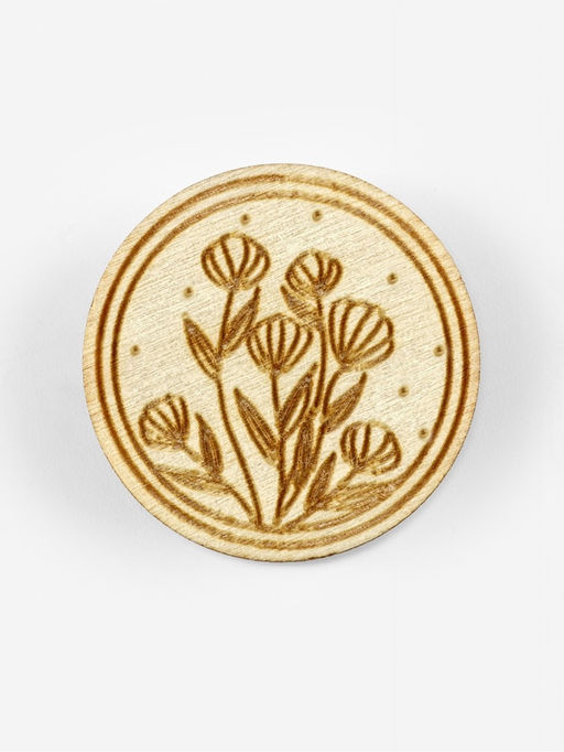 Игольница «Цветы» TEIRA, с магнитом, круглая, d=3 см, набор 2 шт., деревянная