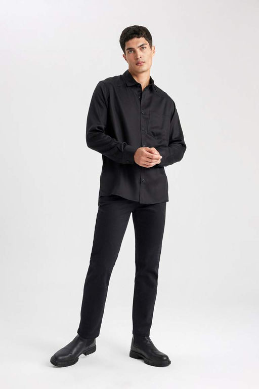 Рубашка стандартного кроя с длинным рукавом - Defacto фото 5